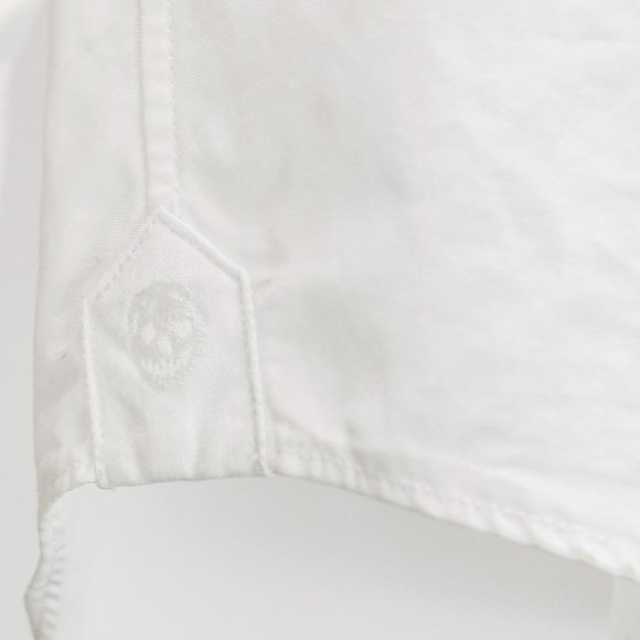 Alexander McQueen Mens Floral Embroidered White Button-Up - Picture 9 of 14